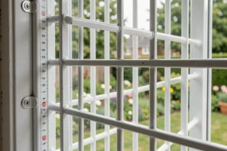 Grillage de protection fenêtre en acier blanc avec espacement conforme aux normes de sécurité enfants