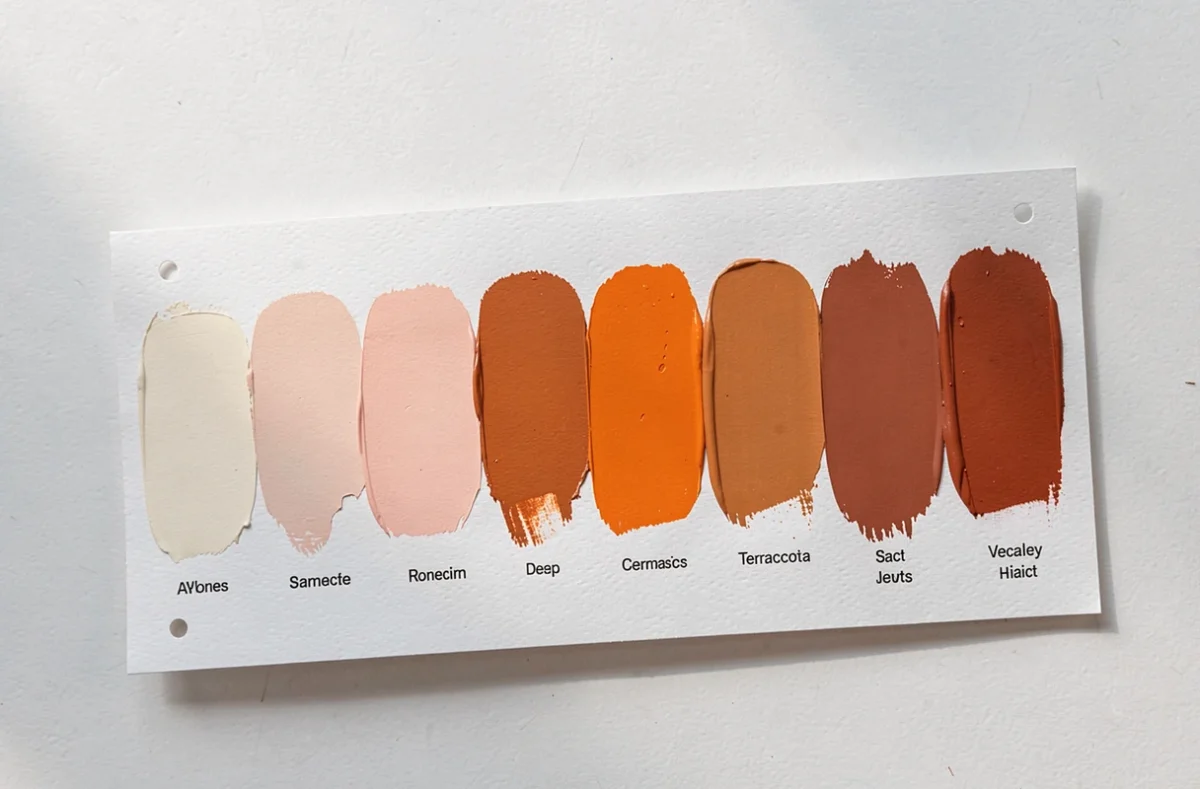 Nuancier d'oranges, du pastel au terracotta